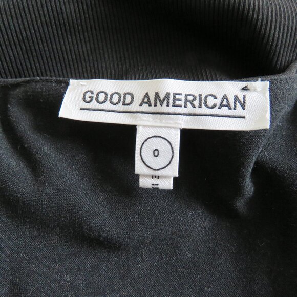 GOOD AMERICAN The Body Sculpted Midi Dress Black Minimalist Bodycon Size 0 / XS - Picture 11 of 12